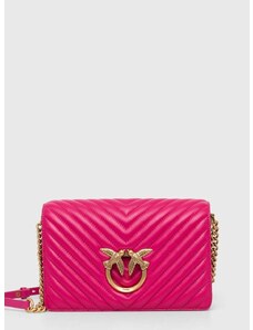 Kožená kabelka Pinko ružová farba, 100063.A0GK