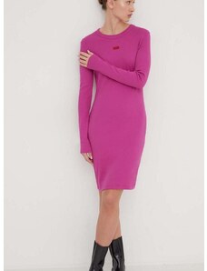Šaty HUGO ružová farba,mini,priliehavá,50508635