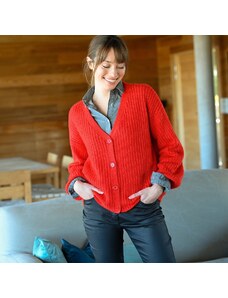 Blancheporte Voľný sveter, mohérový na dotyk červená 056