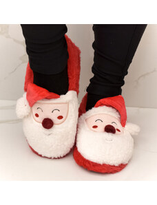 AURA.VIA Detské červené ponožkové papuče SANTA 30-35