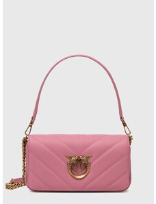Kožená kabelka Pinko ružová farba, 100068.A136