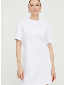 Bavlnené šaty Armani Exchange biela farba, mini, oversize, 3DYA89 YJFHZ