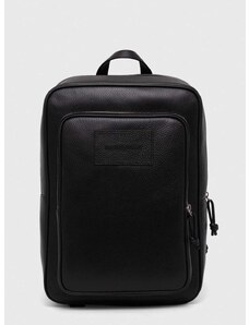 Kožený ruksak Emporio Armani pánsky, čierna farba, veľký, jednofarebný, Y4O437 Y068E
