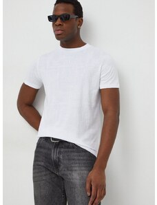 Bavlnené tričko Karl Lagerfeld pánsky,biela farba,vzorovaný,541224.755060
