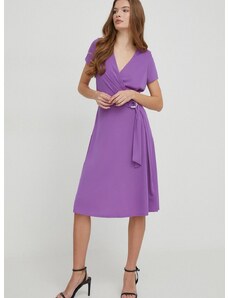Šaty Lauren Ralph Lauren fialová farba, mini, áčkový strih, 250868161