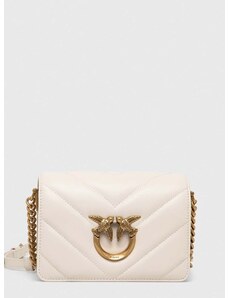 Kožená kabelka Pinko biela farba, 100067.A136