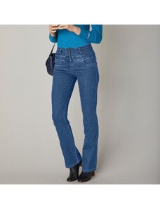 Blancheporte Bootcut džínsy s vysokým pásom, vnútor. dĺžka nohavíc 75 cm denim 044