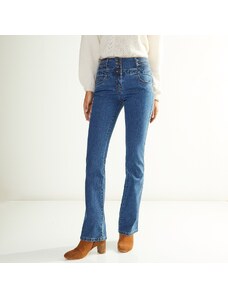 Blancheporte Bootcut džínsy s vysokým pásom, vnútor. dĺžka nohavíc 78 cm denim 052
