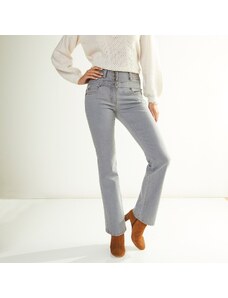 Blancheporte Bootcut džínsy s vysokým pásom, vnútor. dĺžka nohavíc 75 cm sivá 040