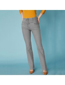 Blancheporte Bootcut džínsy s vysokým pásom, vnútor. dĺžka nohavíc 78 cm sivá 038