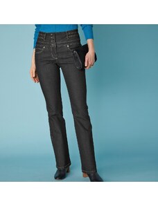 Blancheporte Bootcut džínsy s vysokým pásom, vnútor. dĺžka nohavíc 78 cm čierna 036