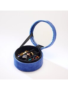 Blancheporte Okrúhla šperkovnica v zamatovom vzhľade modrá 000