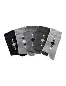 Blancheporte Ponožky s farebným motívom, súprava 5 párov sivý melír 046