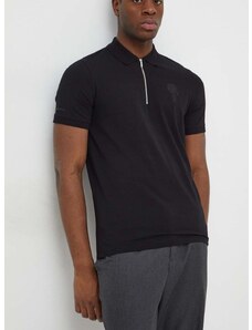 Polo tričko Karl Lagerfeld pánsky,čierna farba,s potlačou,541221.745400
