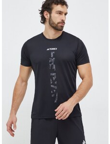 Športové tričko adidas TERREX Agravic čierna farba, s potlačou