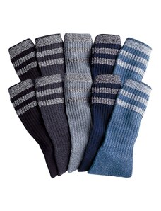 Blancheporte Súprava 10 párov komfortných ponožiek antracitová/sivá/modrá 042