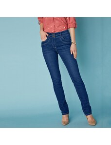 Blancheporte Rovné strečové džínsy so zapraným vzhľadom tmavomodrá 036