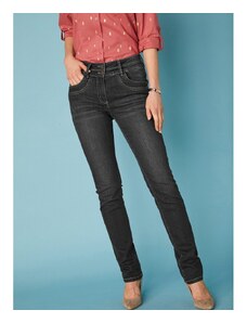 Blancheporte Rovné strečové džínsy so zapraným vzhľadom čierna 036