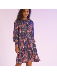 Blancheporte Rovné šaty z recyklovaného polyesteru, potlač nám. modrá/fialová 052