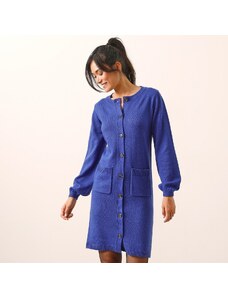 Blancheporte Pulóvrové šaty s gombíkmi a vreckami tmavo modrá 040