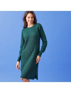 Blancheporte Šaty s hladkým pleteným vzorom smaragdová 052