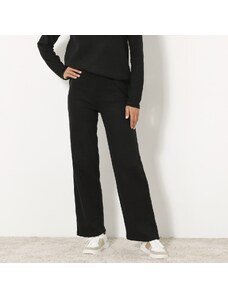 Blancheporte Rovné nohavice z česaného úpletu s pružným pásom čierna 040