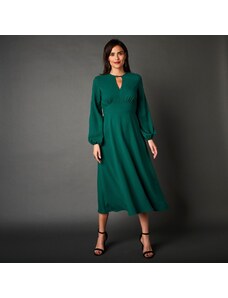 Blancheporte Polodlhé jednofarebné šaty zelená 038