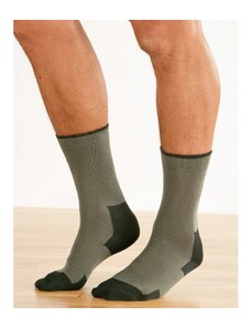 Blancheporte Pracovné ponožky, súprava 2 páry khaki/svetlo sivá 042