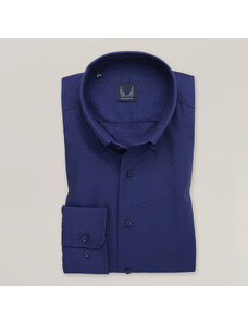 Willsoor Pánska košeľa slim fit v námorníckej farbe s jemným geometrickým vzorom 16000