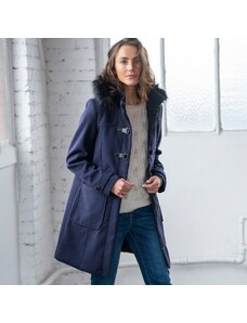 Blancheporte Jednofarebný kabát duffle-coat s kapucňou nám. modrá 038