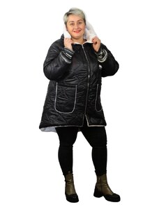 Taliansko Čierna zateplená bunda na zimu pre moletky