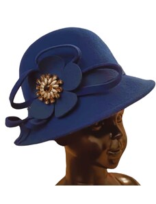 Pampusikfashion Modrý klobúk s kvetom