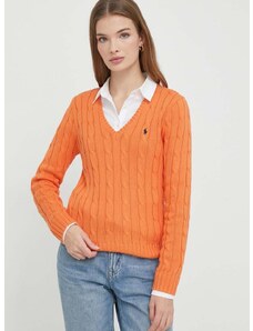 Bavlnený sveter Polo Ralph Lauren oranžová farba,tenký,211891641