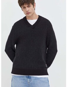 Bavlnený sveter Tommy Jeans čierna farba, DM0DM18369
