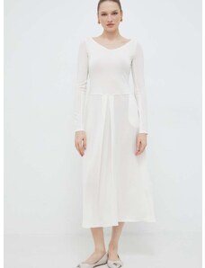 Šaty Max Mara Leisure biela farba, midi, áčkový strih, 2416621017600