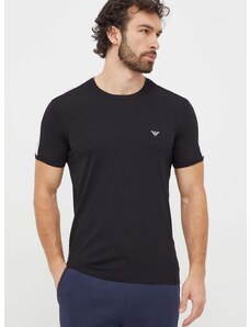 Tričko Emporio Armani Underwear čierna farba, s potlačou