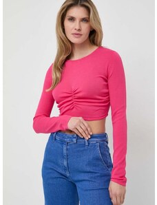 Tričko s dlhým rukávom Liviana Conti dámske, ružová farba, F4SA05