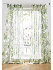 bonprix Záclona s listovanou potlačou (1 ks v balení), s recyklovaným polyesterom, farba zelená, rozm. D/Š: 145/144 cm