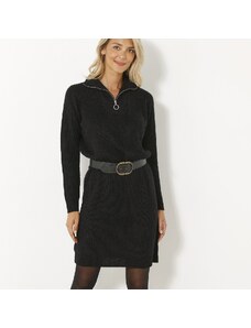 Blancheporte Pulóvrové šaty so stojačikom na zips, mohérové na dotyk čierna 048