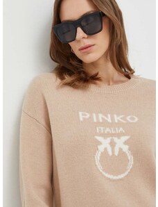Vlnený sveter Pinko dámsky, béžová farba, tenký, 100414.Y7Z4