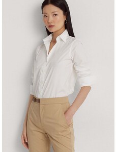 Košeľa Lauren Ralph Lauren dámska,biela farba,regular,s klasickým golierom,200684553001