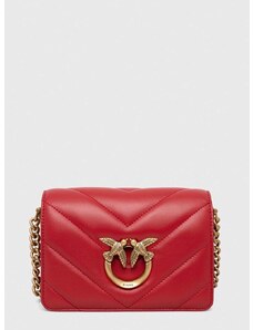 Kožená kabelka Pinko červená farba, 100067.A136