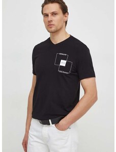 Tričko Armani Exchange pánske, čierna farba, s potlačou, 3DZTHP ZJE6Z