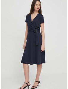 Šaty Lauren Ralph Lauren tmavomodrá farba,mini,áčkový strih,250868161
