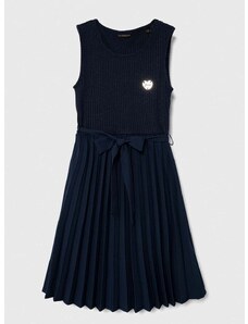Dievčenské šaty Guess tmavomodrá farba, midi, áčkový strih
