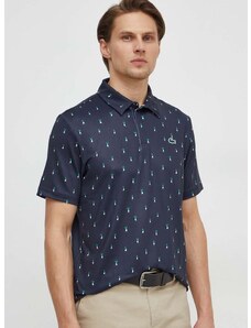 Polo tričko Lacoste pánsky, tmavomodrá farba, vzorovaný