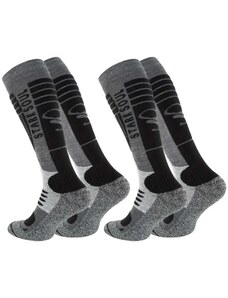Stark Soul Lyžiarske a Snowboardové Ponožky so špeciálnou výplňou set 2 páry čierne Čierna 39 - 42