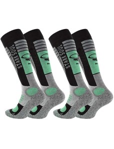 Stark Soul Lyžiarske a Snowboardové Ponožky so špeciálnou výplňou set 2 páry zelené Zelená 39 - 42