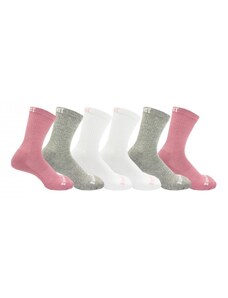 Everlast Crew 6pk Socks Womens Pink/White