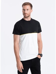 Ombre Clothing Originálne dvojfarebné tričko čierno - biele V2 S1619